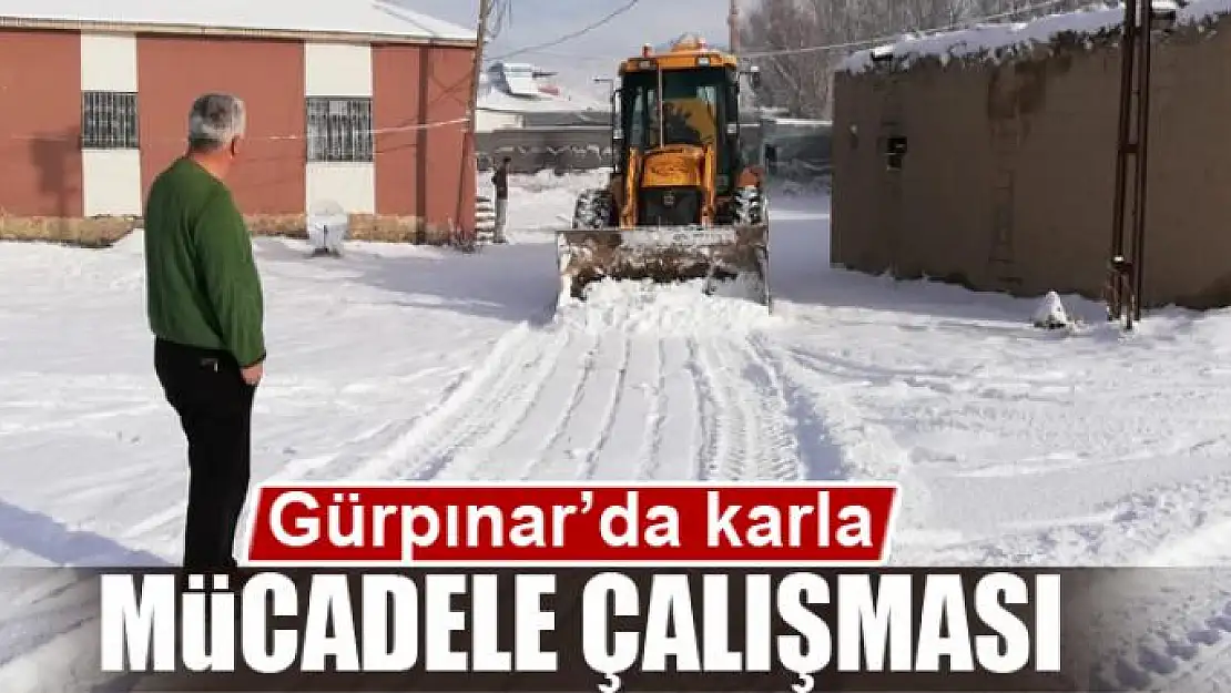 Gürpınar'da karla mücadele çalışması