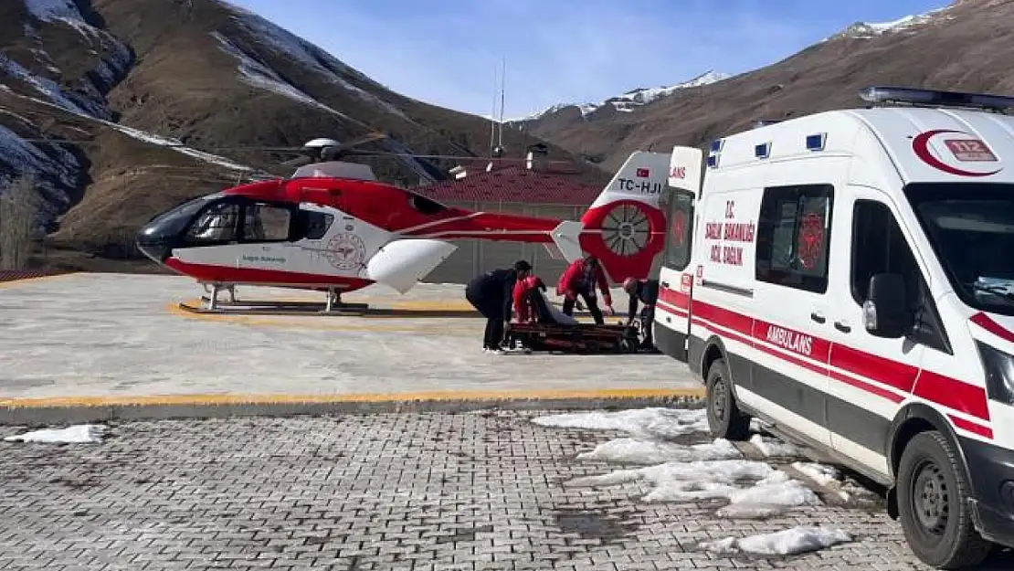 Bahçesaray'da hamile kadın, ambulans helikopterle Van'a sevk edildi