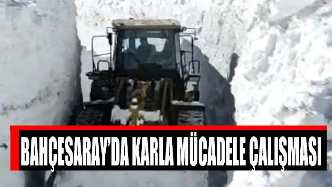 Bahçesaray'da karla mücadele çalışması