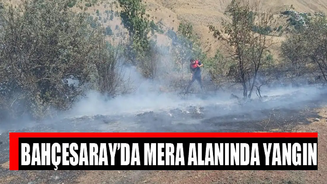 Bahçesaray'da mera alanında yangın