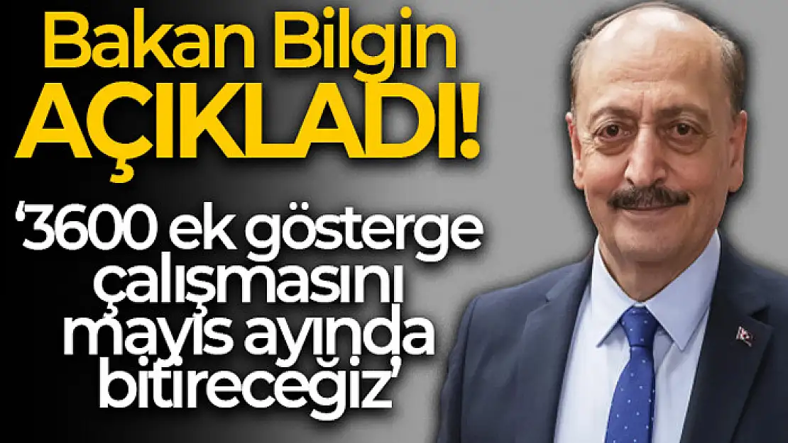 Bakan Bilgin: '3600 ek gösterge çalışmasını mayıs ayında bitireceğiz'