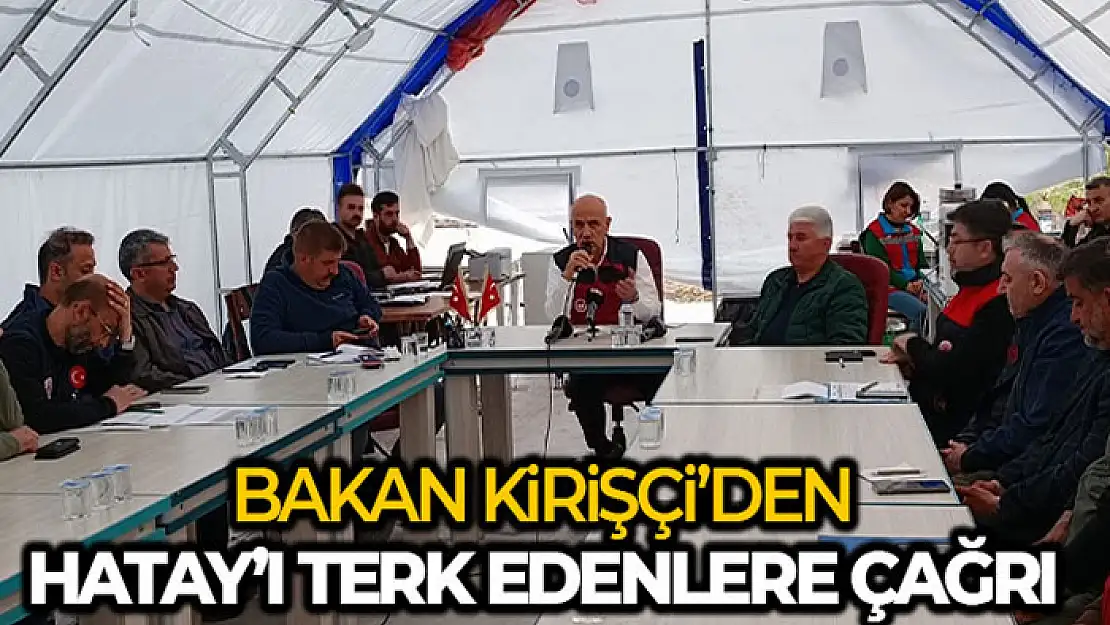 Bakan Kirişci'den Hatay'ı terk edenlere çağrı