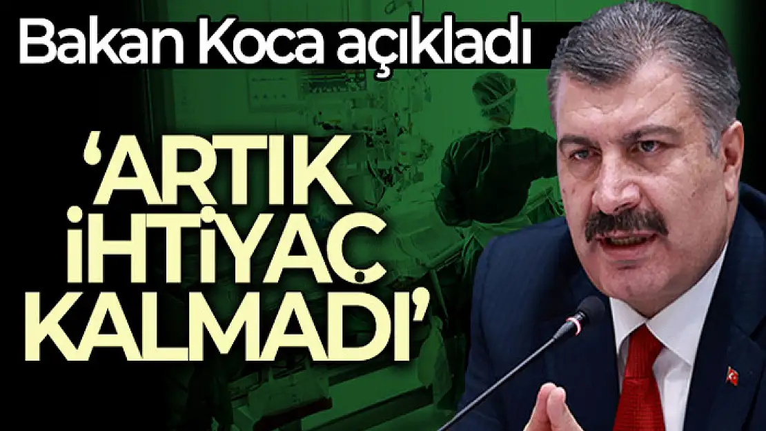 Bakan Koca: Türkiye'nin ilk Covid-19 servisi yoğun bakım kapılarını kapattı