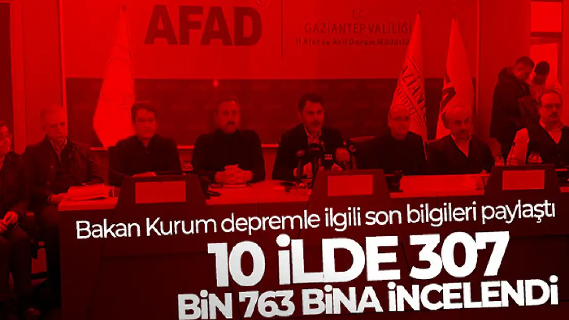 Bakan Kurum depremle ilgili son bilgileri paylaştı: '10 ilde 307 bin 763 bina incelendi'