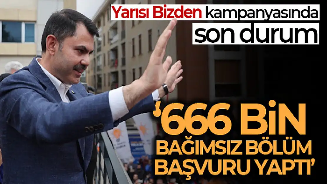 Bakan Kurum: 'Yarısı Bizden kampanyamıza tam 666 bin bağımsız bölüm başvuru yaptı'