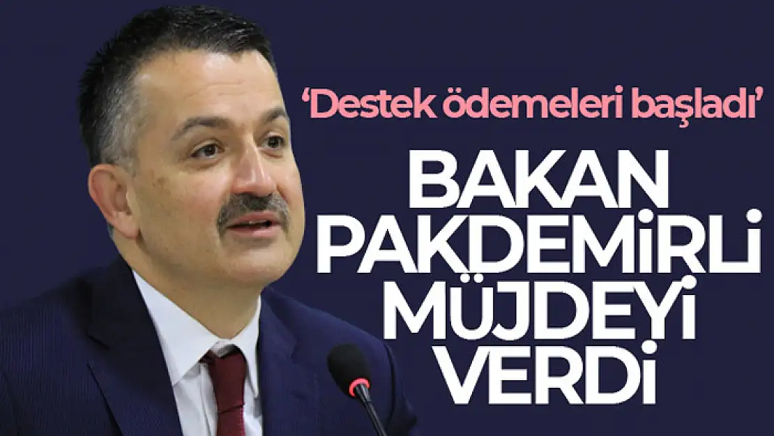 Bakan Pakdemirli müjdeyi açıkladı