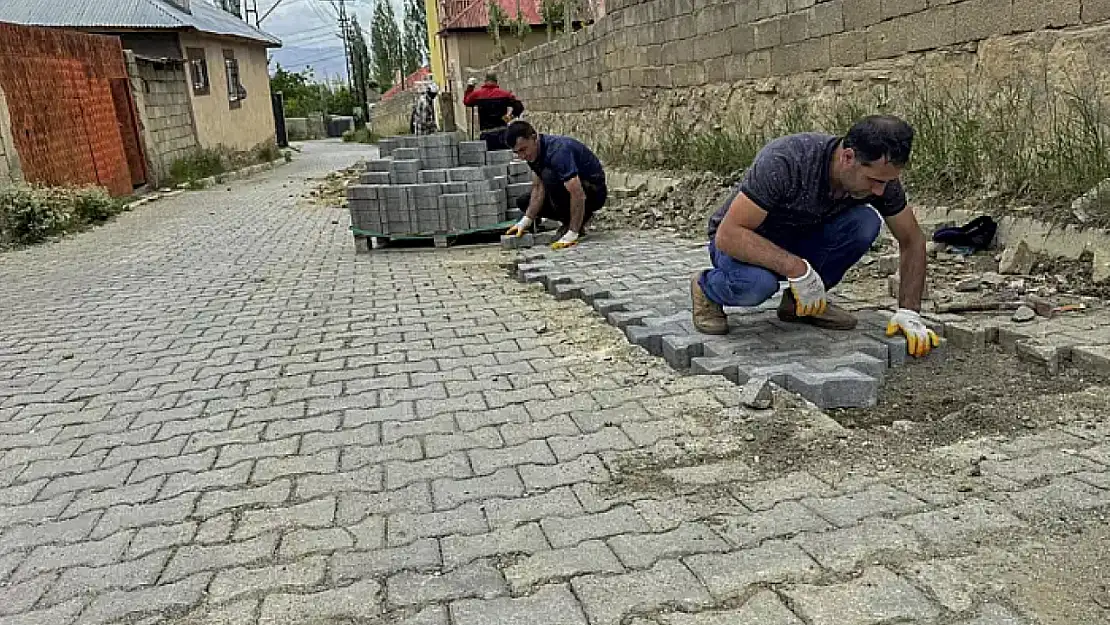 Başkale'de yollar parke taşıyla döşeniyor