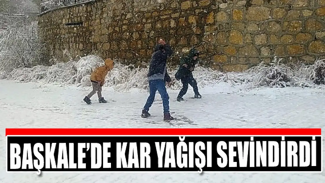 Başkale'de kar yağışı sevindirdi