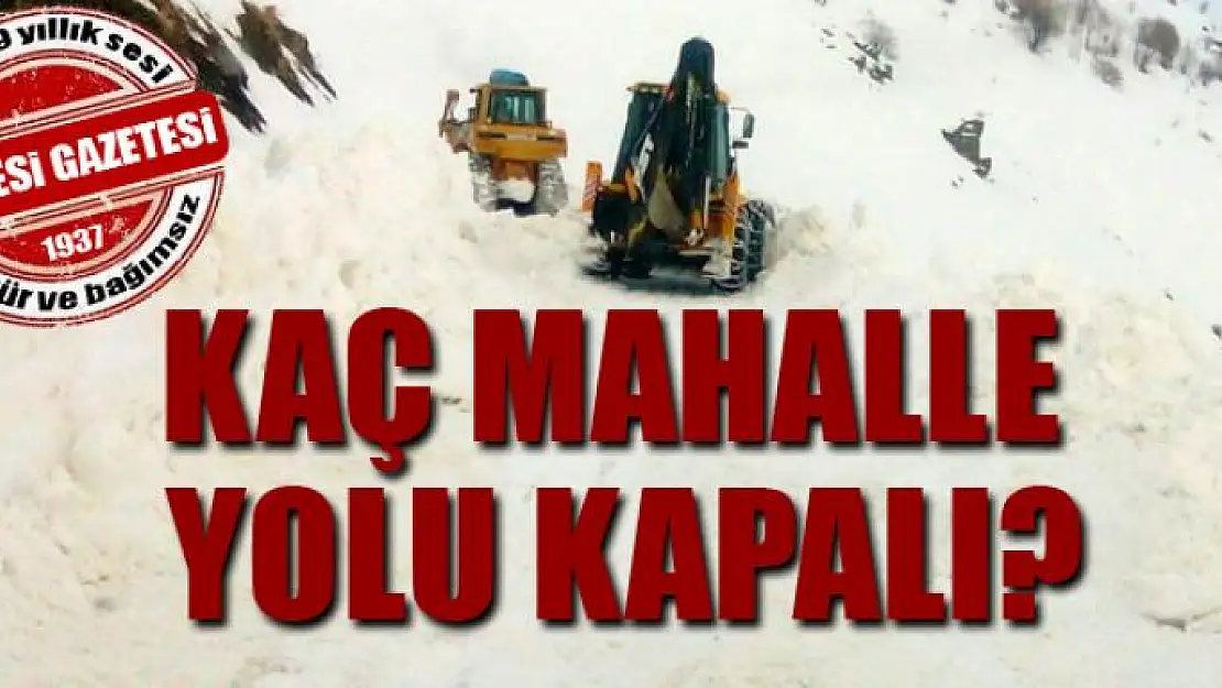 Van'da kaç mahalle yolu kapalı?