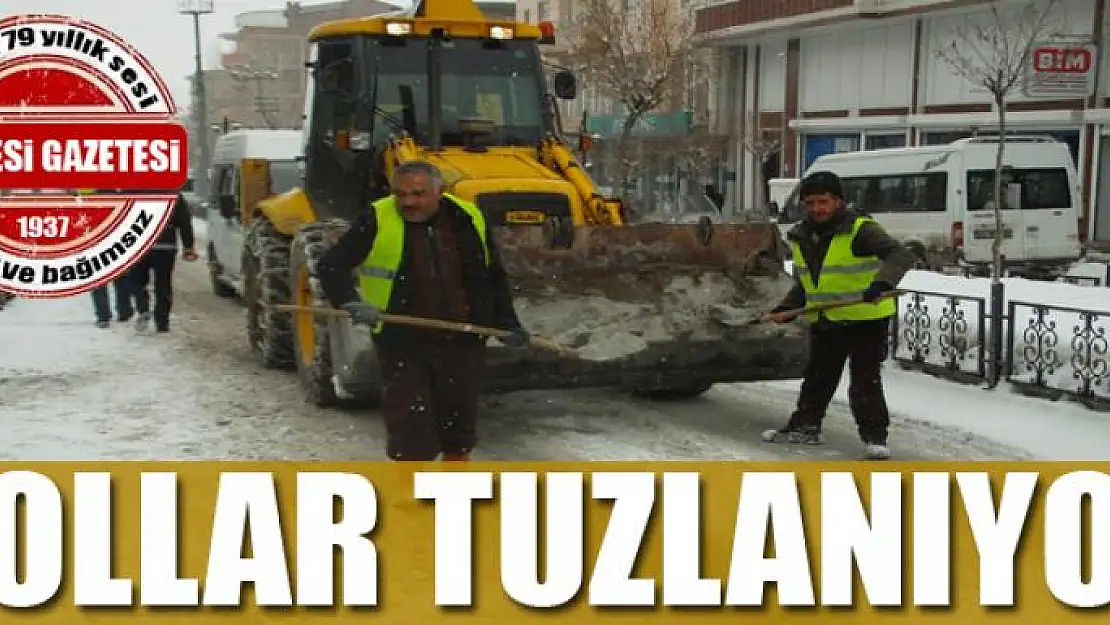 Özalp Belediyesinden yol tuzlama çalışması