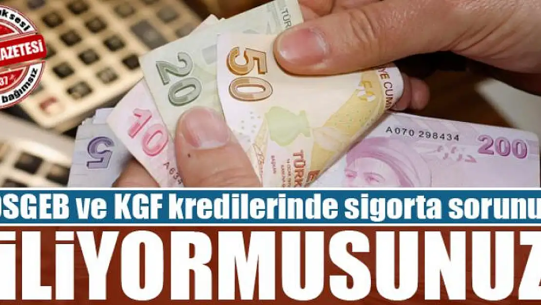 KOSGEB ve KGF kredilerinde sigorta sorununu biliyormusunuz?