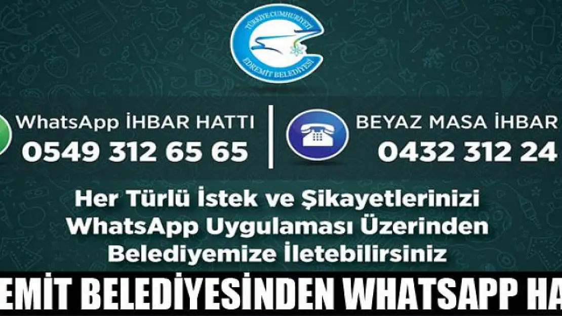 Edremit Belediyesinden Whatsapp Hattı 