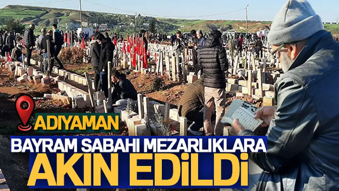 Bayram sabahı mezarlıklara akın edildi