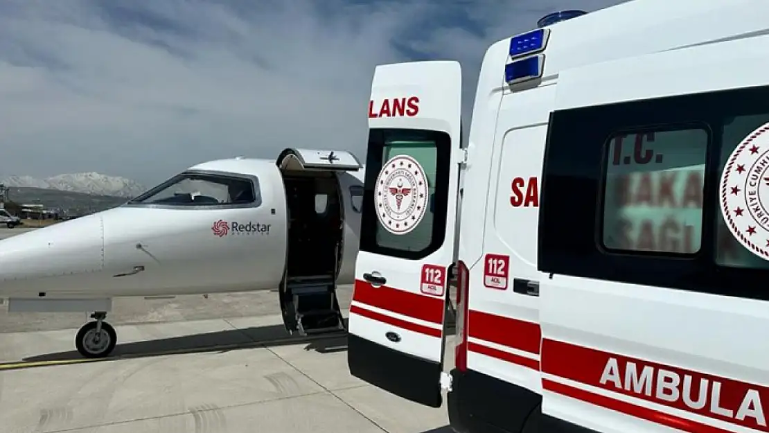 Beyin kanaması geçiren hasta ambulans uçakla Ankara'ya sevk edildi