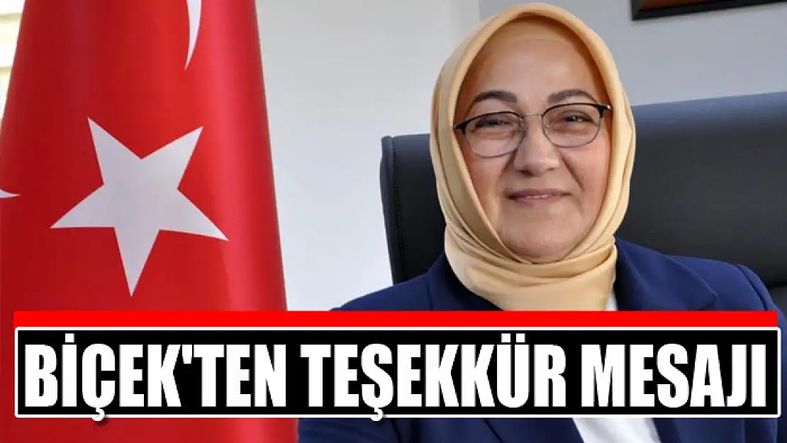 Biçek'ten teşekkür mesajı