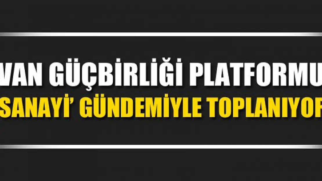 Van Güçbirliği Platformu 'sanayi' gündemiyle toplanıyor 