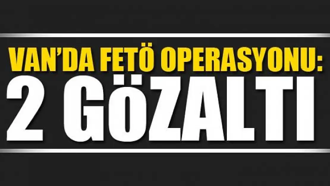 Van'da FETÖ operasyonu: 2 gözaltı