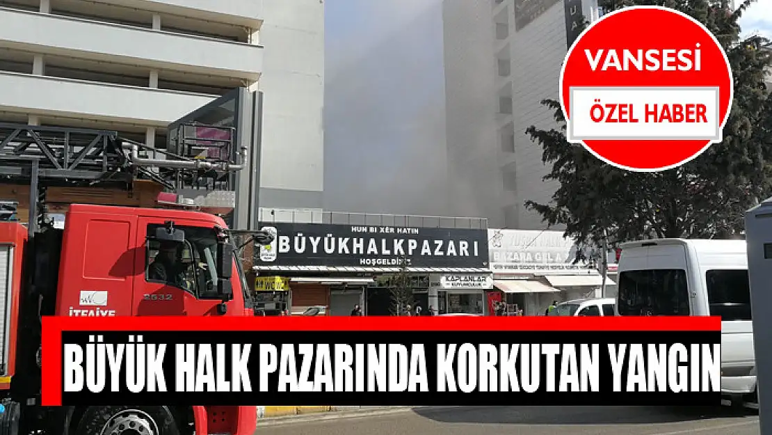 Büyük halk pazarında korkutan yangın