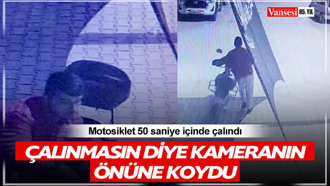 Çalınmasın diye kameranın önüne koyduğu motosiklet 50 saniyede çalındı