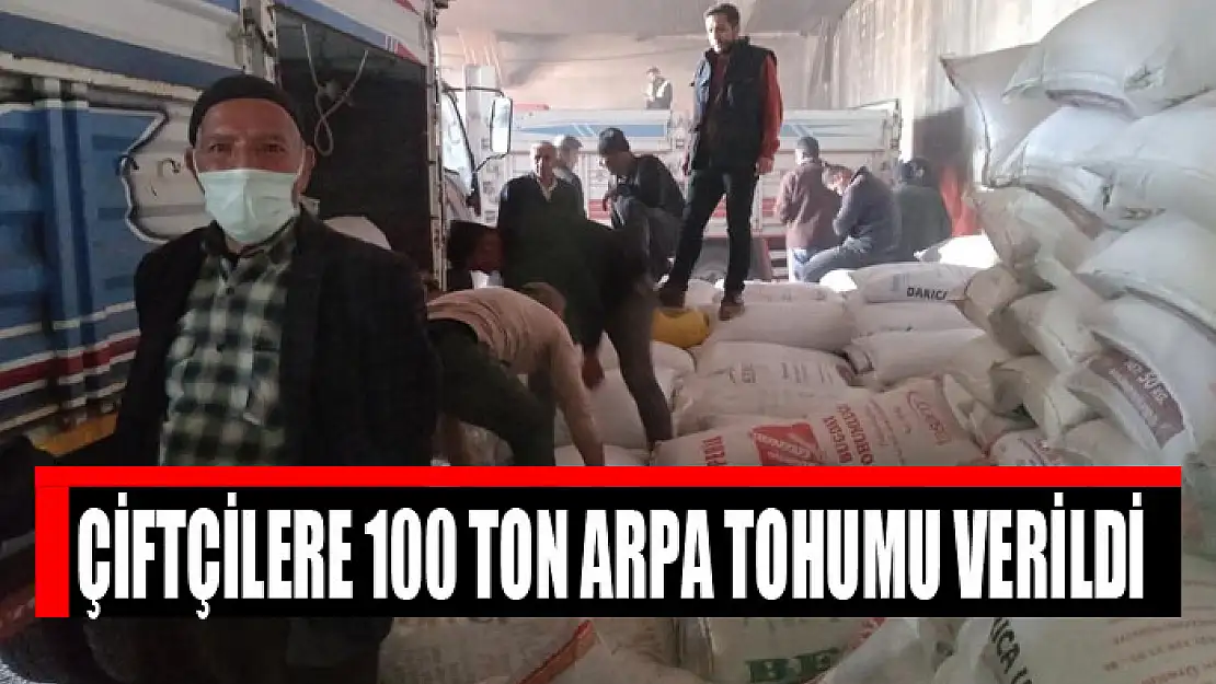 Çiftçilere 100 ton arpa tohumu verildi