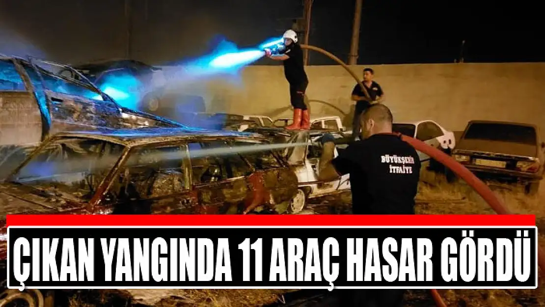 Çıkan yangında 11 araç hasar gördü