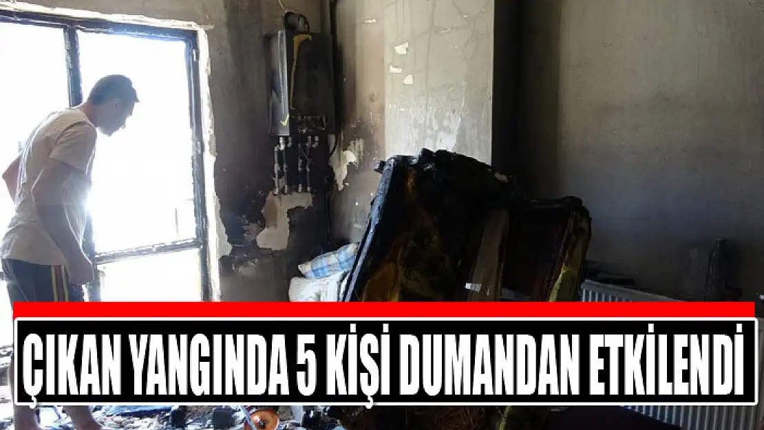 Çıkan yangında 5 kişi dumandan etkilendi