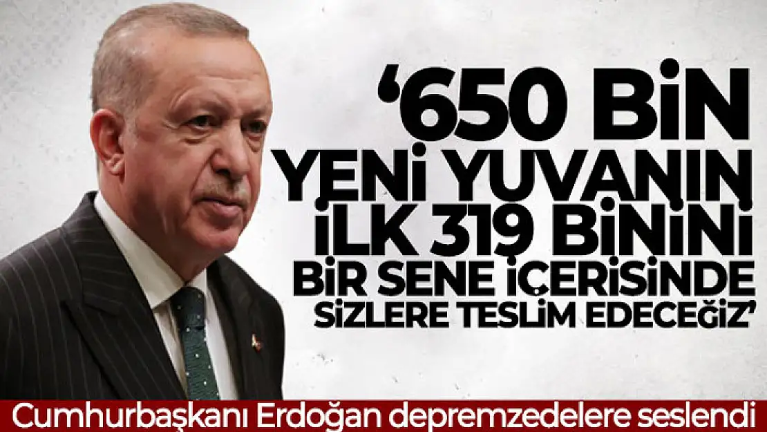 Cumhurbaşkanı Erdoğan, depremzedelere seslendi