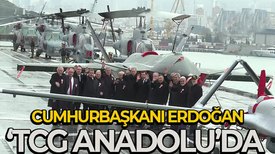 Cumhurbaşkanı Erdoğan 'TCG Anadolu' gemisinde incelemelerde bulundu