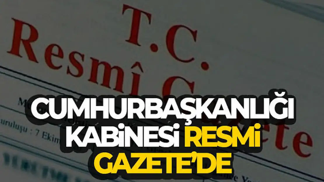 Cumhurbaşkanlığı kabinesi Resmi Gazete'de