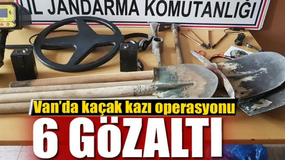 Van'da kaçak kazı operasyonu: 6 gözaltı