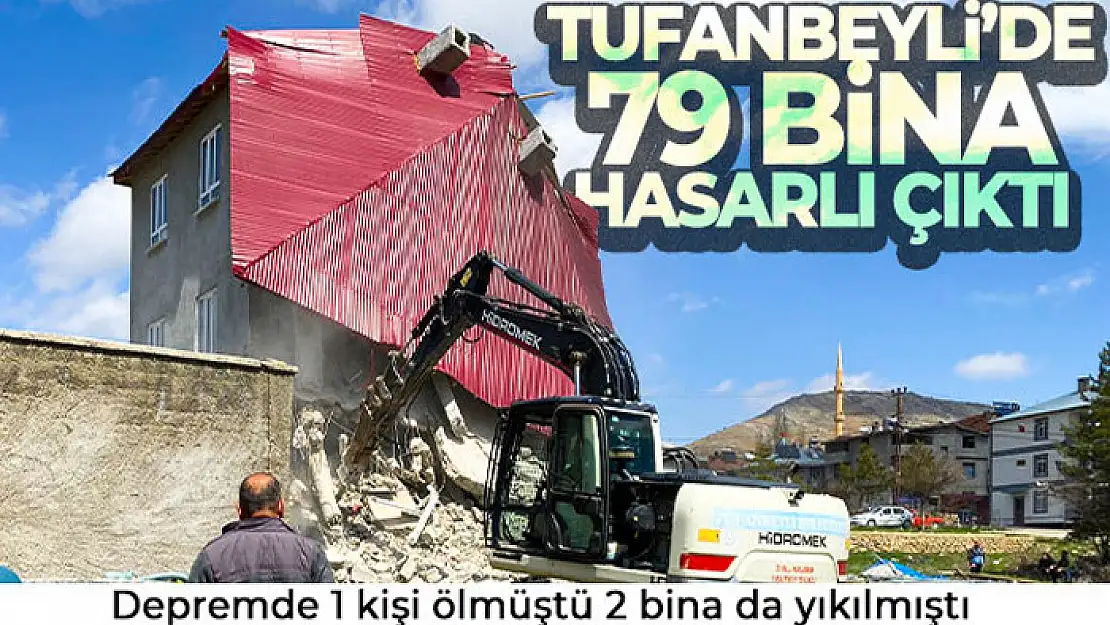 Depremde 1 kişinin öldüğü, 2 binanın yıkıldığı Tufanbeyli'de 79 bina hasarlı çıktı