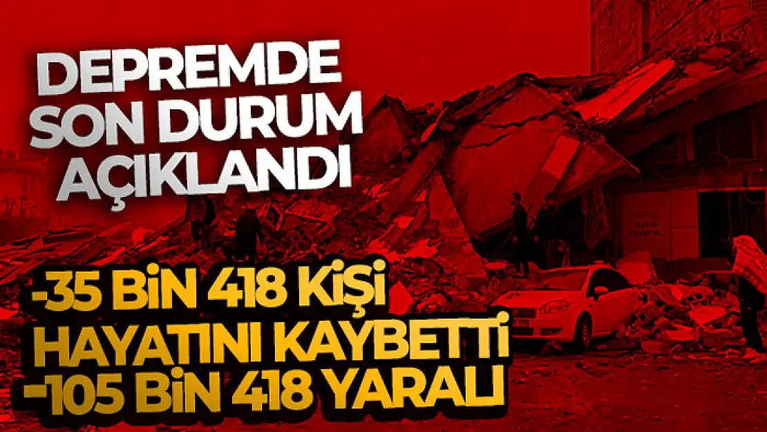 Depremde can kaybı sayısı 35 bin 418 oldu