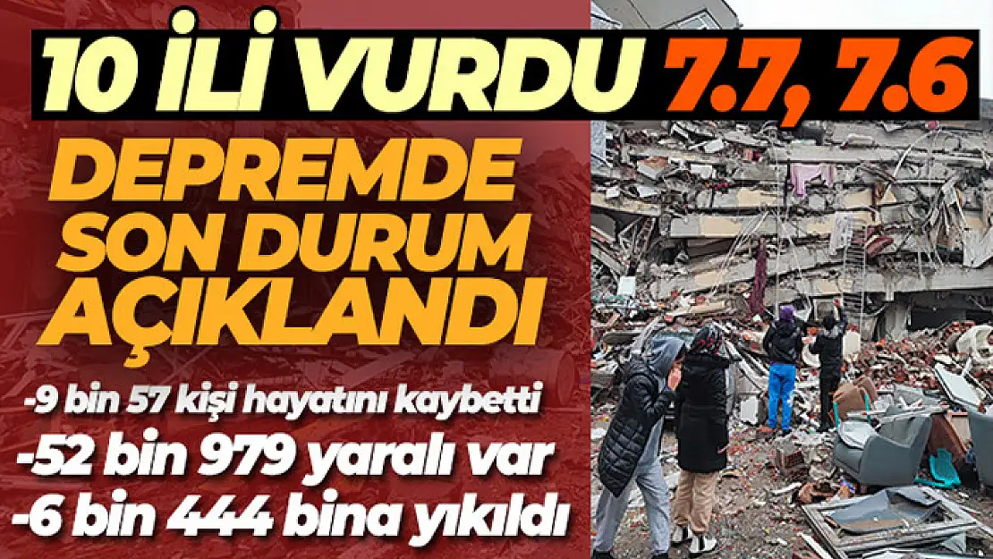 Depremde can kaybı sayısı 9 bin 57'ye yükseldi