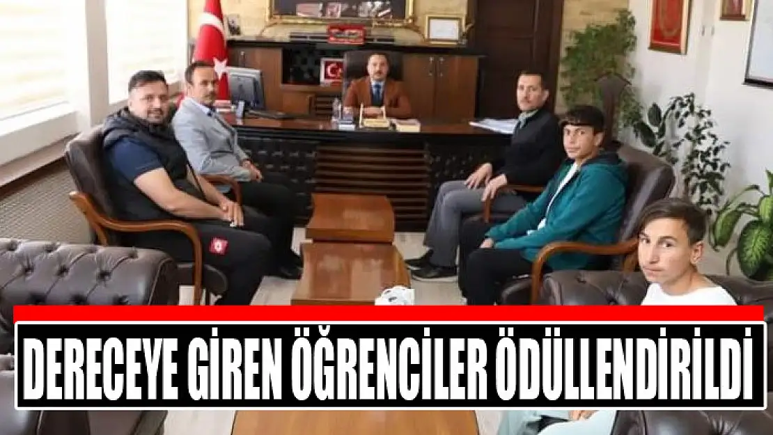 Dereceye giren öğrenciler ödüllendirildi