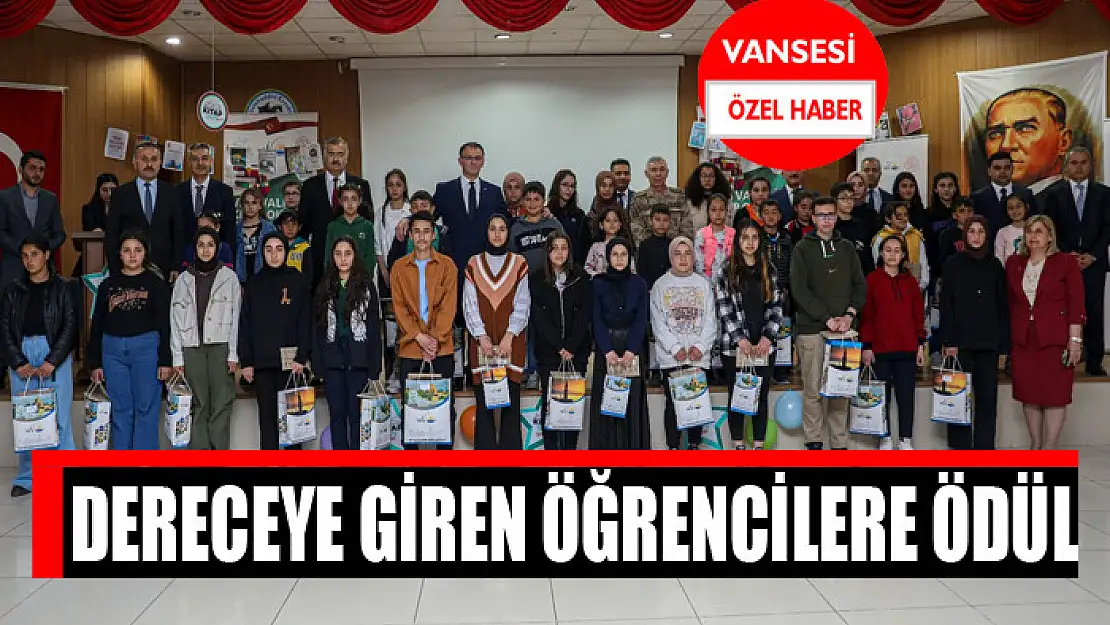 Dereceye giren öğrencilere ödül