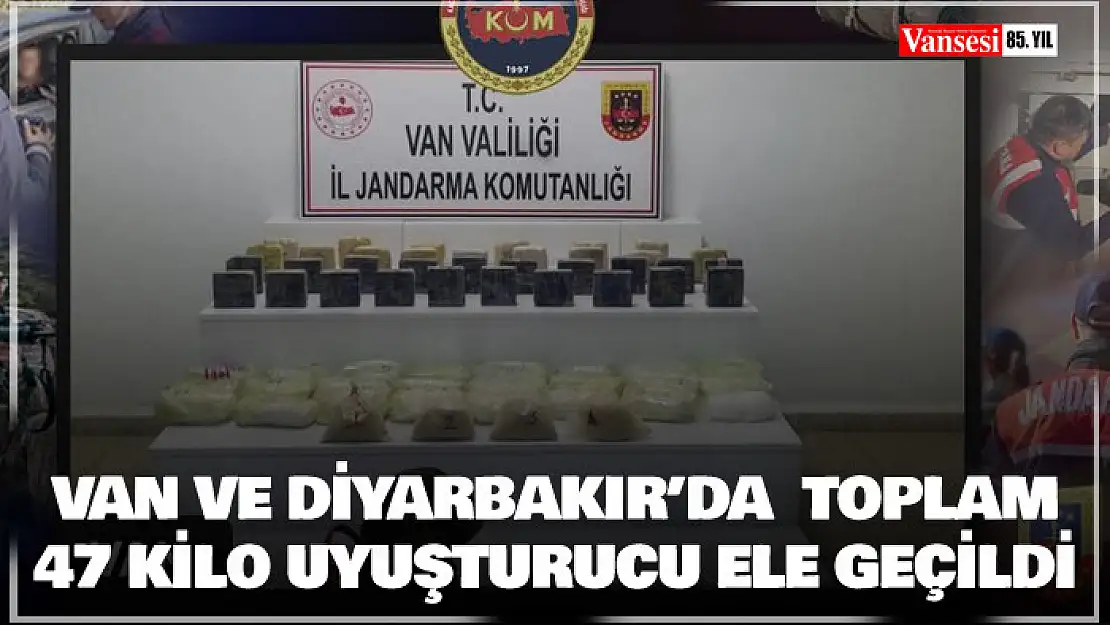 Diyarbakır ve Van'da toplam 47 kilo uyuşturucu ele geçildi