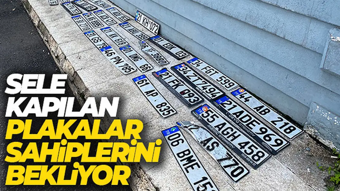 Diyarbakır'da sele kapılan plakalar sahiplerini bekliyor