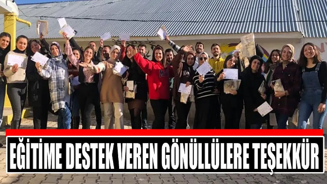 Eğitime destek veren gönüllülere teşekkür