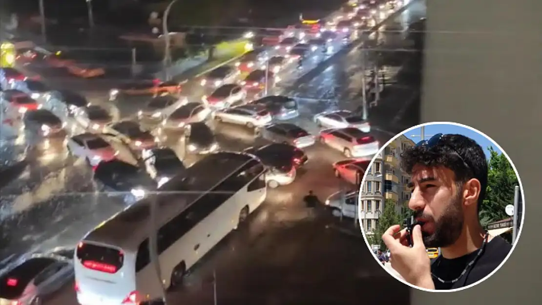 Elektrik kesintisinde hakem düdüğünü alıp trafiği yönetti