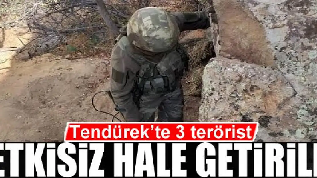 Tendürek'te 3 terörist etkisiz hale getirildi