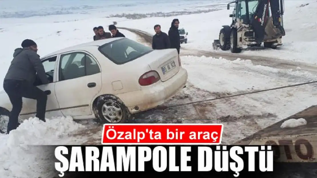 Özalp'ta bir araç şarampole düştü