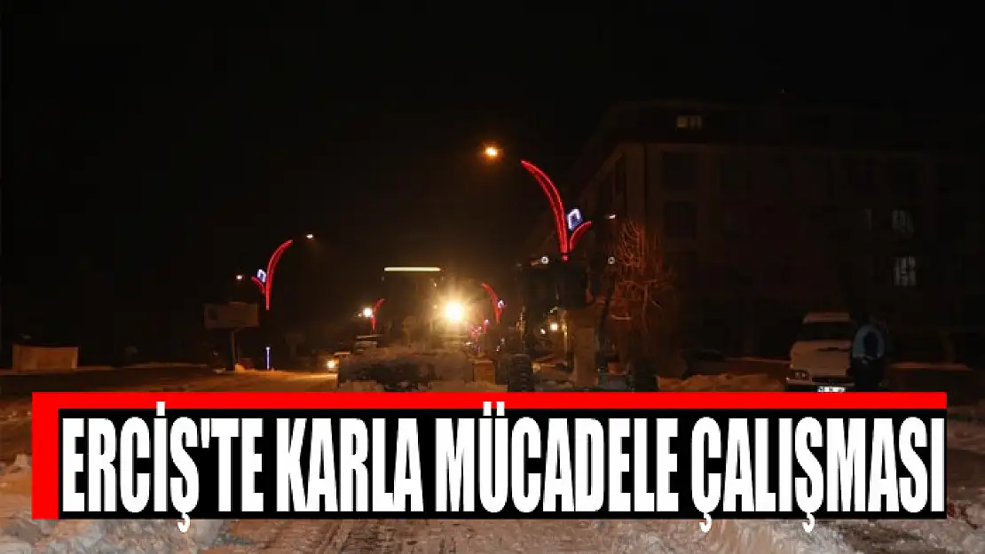 Erciş'te karla mücadele çalışması