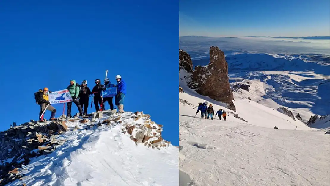 Erciyes'te Van Gölü pankartı açtılar