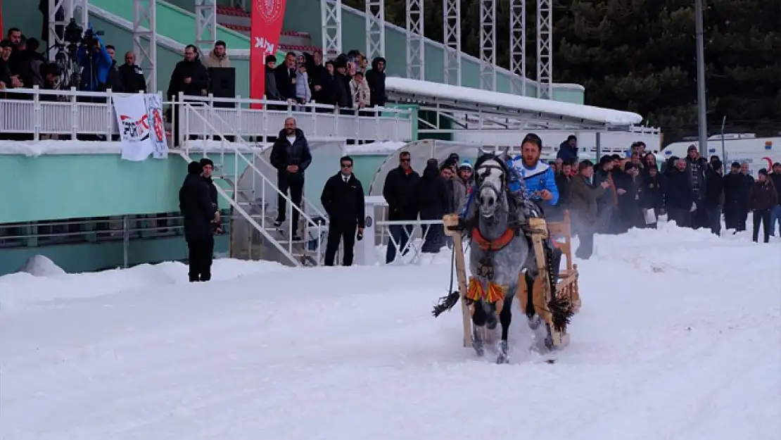 Erzurum'da atlı kızak heyecanı