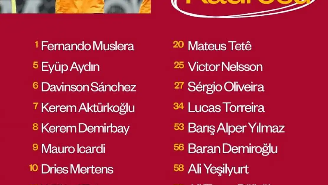 Galatasaray'ın MKE Ankaragücü maçı kamp kadrosu belli oldu