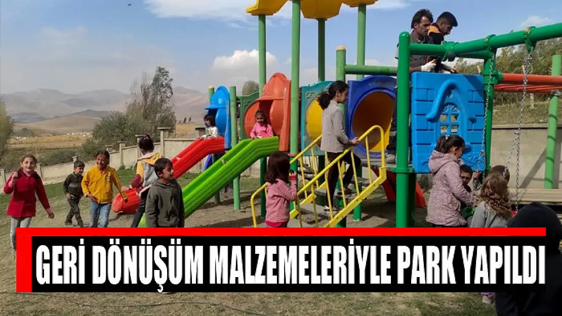 Geri dönüşüm malzemeleriyle park yapıldı