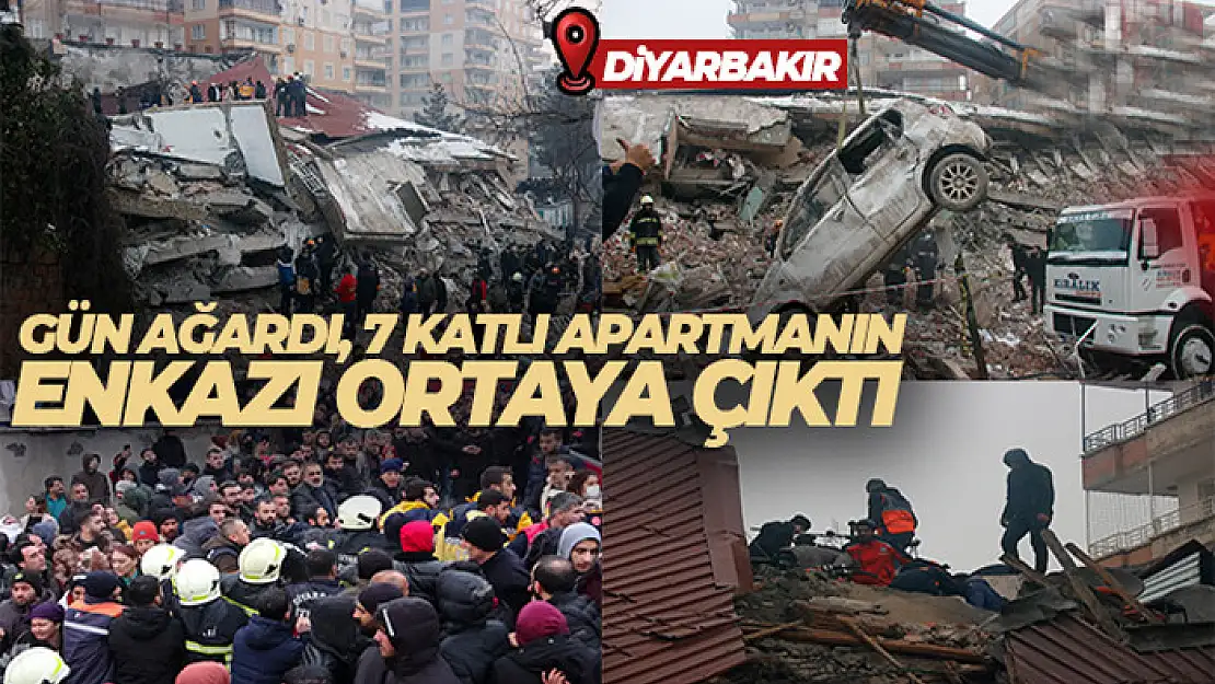 Gün ağardı, 7 katlı apartmanın enkazı ortaya çıktı