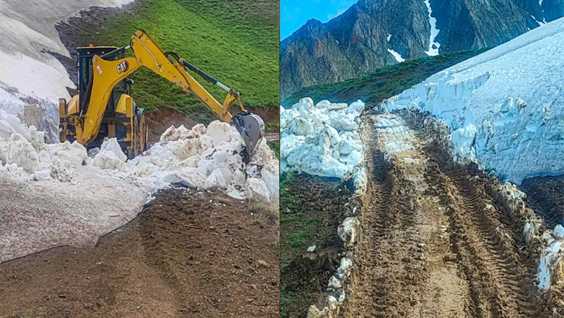 Gürpınar'da kar temizliği