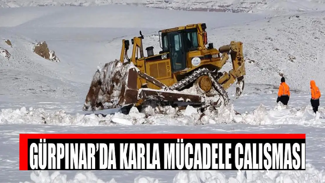 Gürpınar'da karla mücadele çalışması