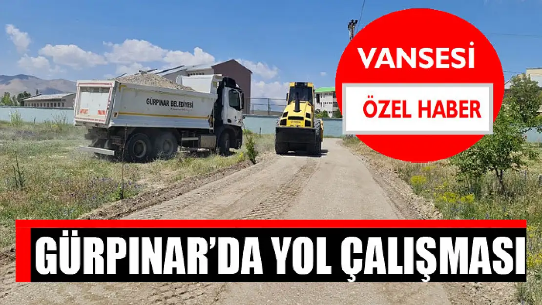 Gürpınar'da yol çalışması